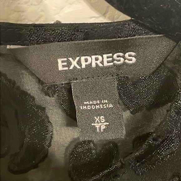 Express Women Tunic XS Black Semi Sheer Animal Print Monochrome Contemporary - Picture 11 of 16